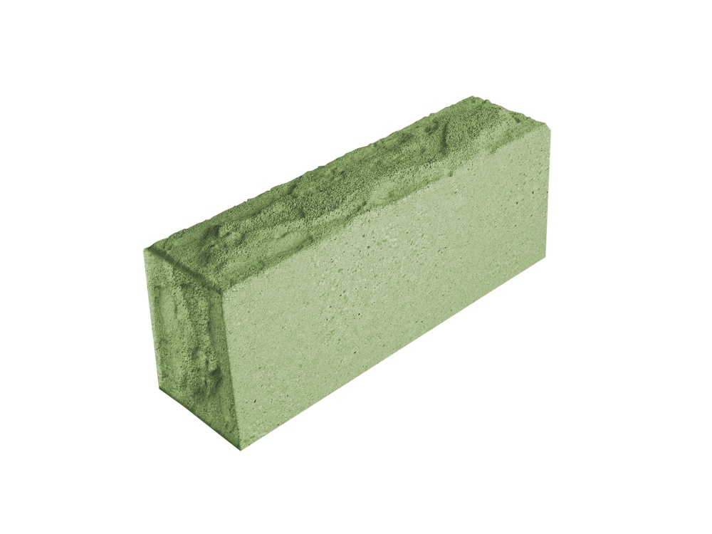 Кирпич одинарный песчано-цементный колотый ложок+тычок (250*120*65) зеленый