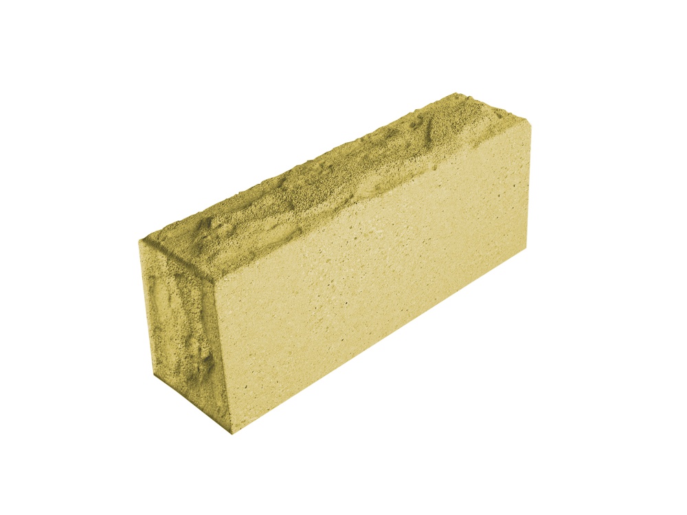 Кирпич одинарный песчано-цементный колотый ложок+тычок (250*120*65) желтый
