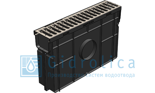 Пескоуловитель для пластиковых лотков ЛайтПУ10.11,5.32 с решеткой сталь,кл А 08068