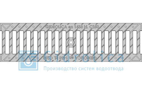 Решетка водоприемная РВ-10.13,6.50 щелевая чугунная РВ оцинкованная. 5065
