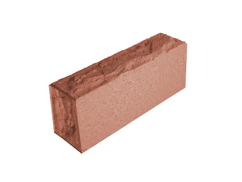Кирпич одинарный песчано-цементный колотый ложок+тычок (250*120*65) терракотовый