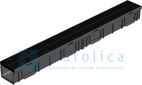 Лоток водоотводный Лайт ЛВ-10.11,5.9,5 пластик. с решеткой пластик кл. А 08067